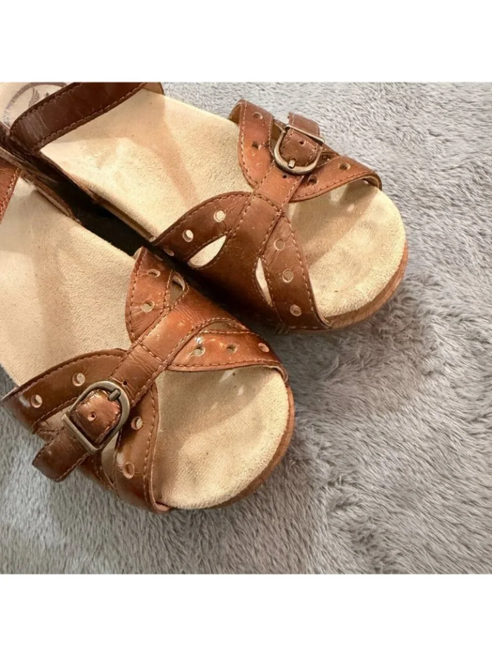 Dansko Sissy Sandals Bronze Metallic Leather Clogs Shoes Womens 36 US 5.5 6